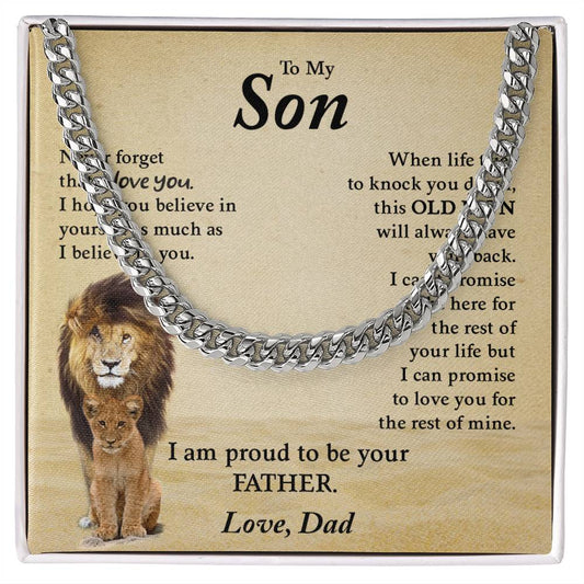 To My Son | Never Forget That I Love You - Cuban Link Chain