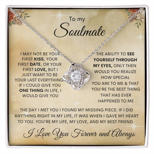 To My Soulmate | I Love You, Forever & Always - Love Knot Necklace